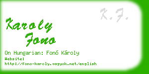 karoly fono business card