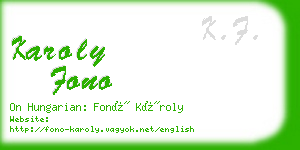 karoly fono business card